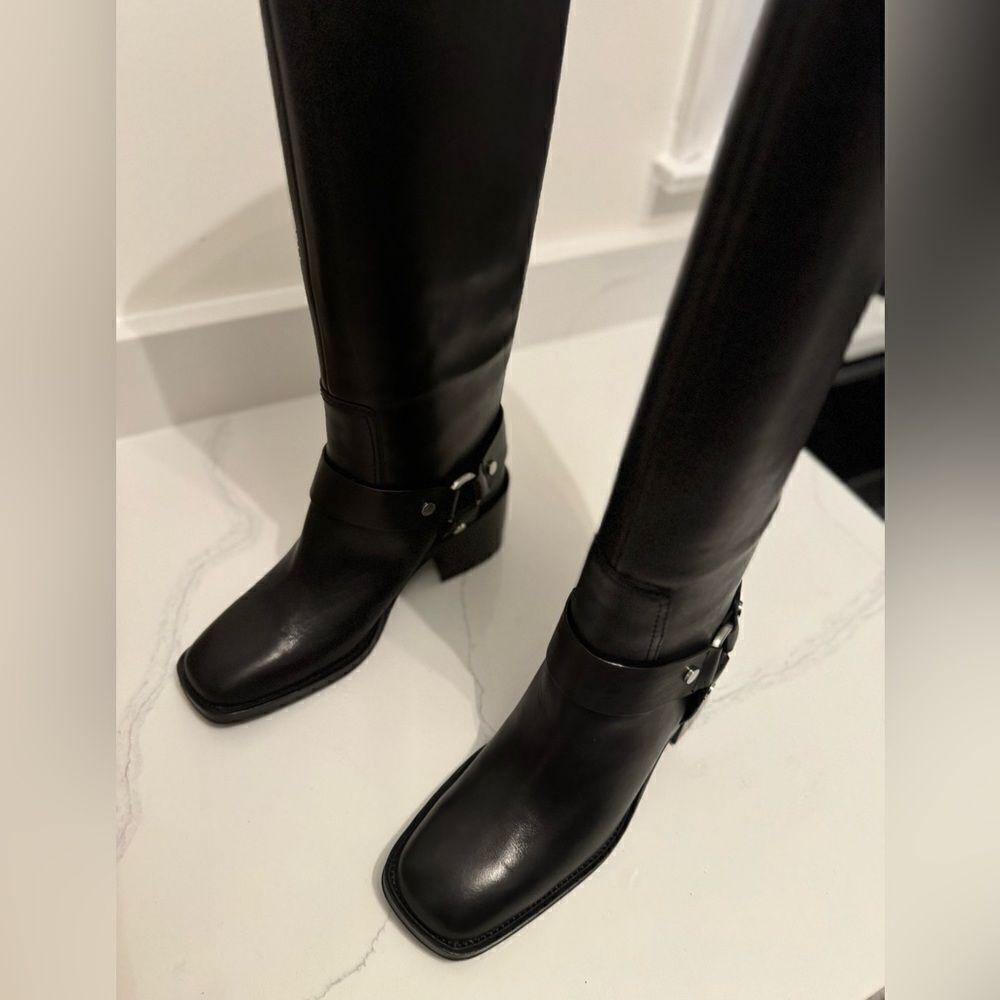 NEW Loeffler Randall Audrey Black Tall Engineer Boot Size 10 - Picture 6 of 8